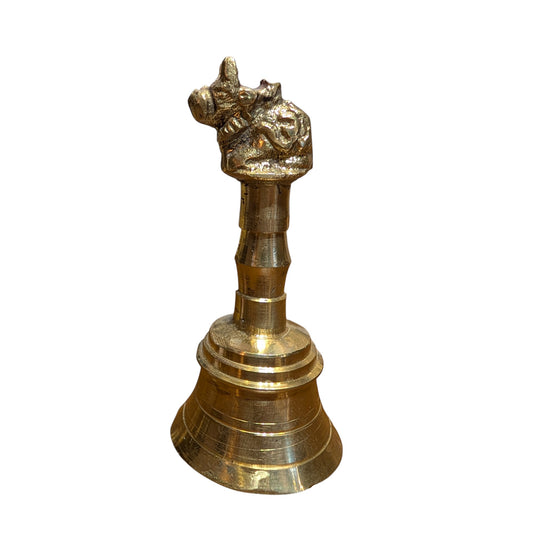 Thar Arts 100% Pure Brass Decorative Pooja Bell – Handcrafted Handbell for Temple