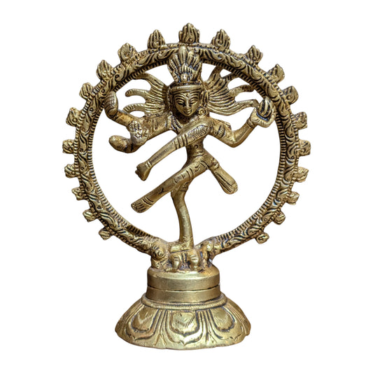 Thar Arts 100% Pure Brass Lord Nataraja Statue – Handcrafted Dancing Shiva Idol for Home Decor & Spiritual Ambience