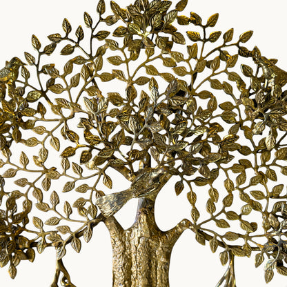 Thar Arts and Furniture - Brass Tree of Life Wall Hanging with Birds & Roots | Premium Handmade Solid Brass Wall Art Decor