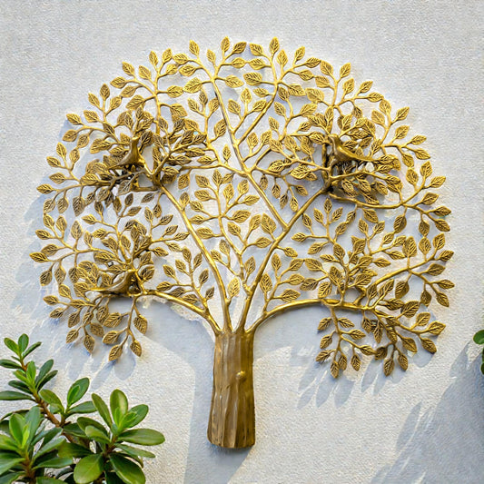 Brass Tree of Life Wall Hanging With Birds – Artistic Wall Decor | Thar Arts & Furniture
