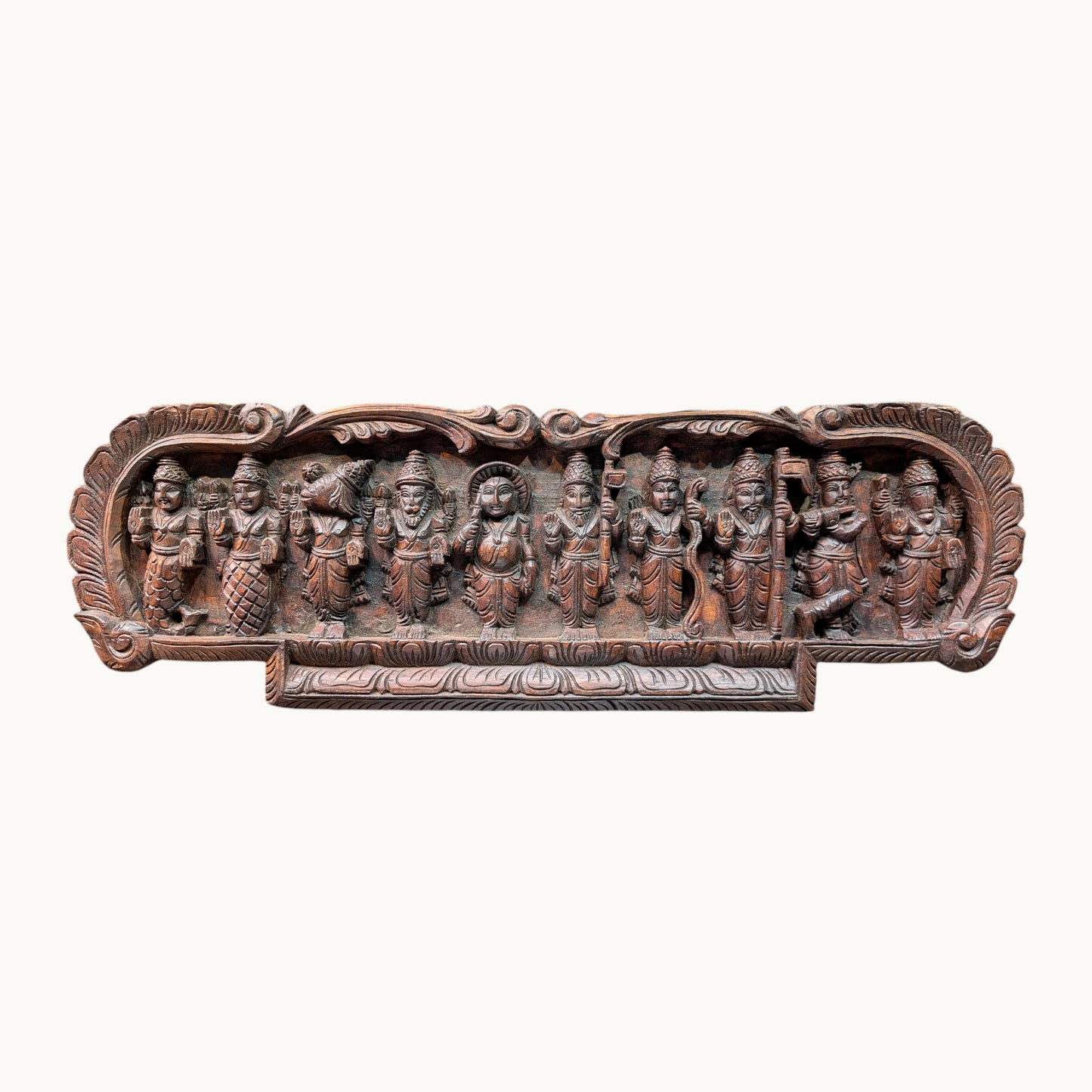 Thar Arts And Furniture - Dasavatharam Wooden Wall Hanging Panel