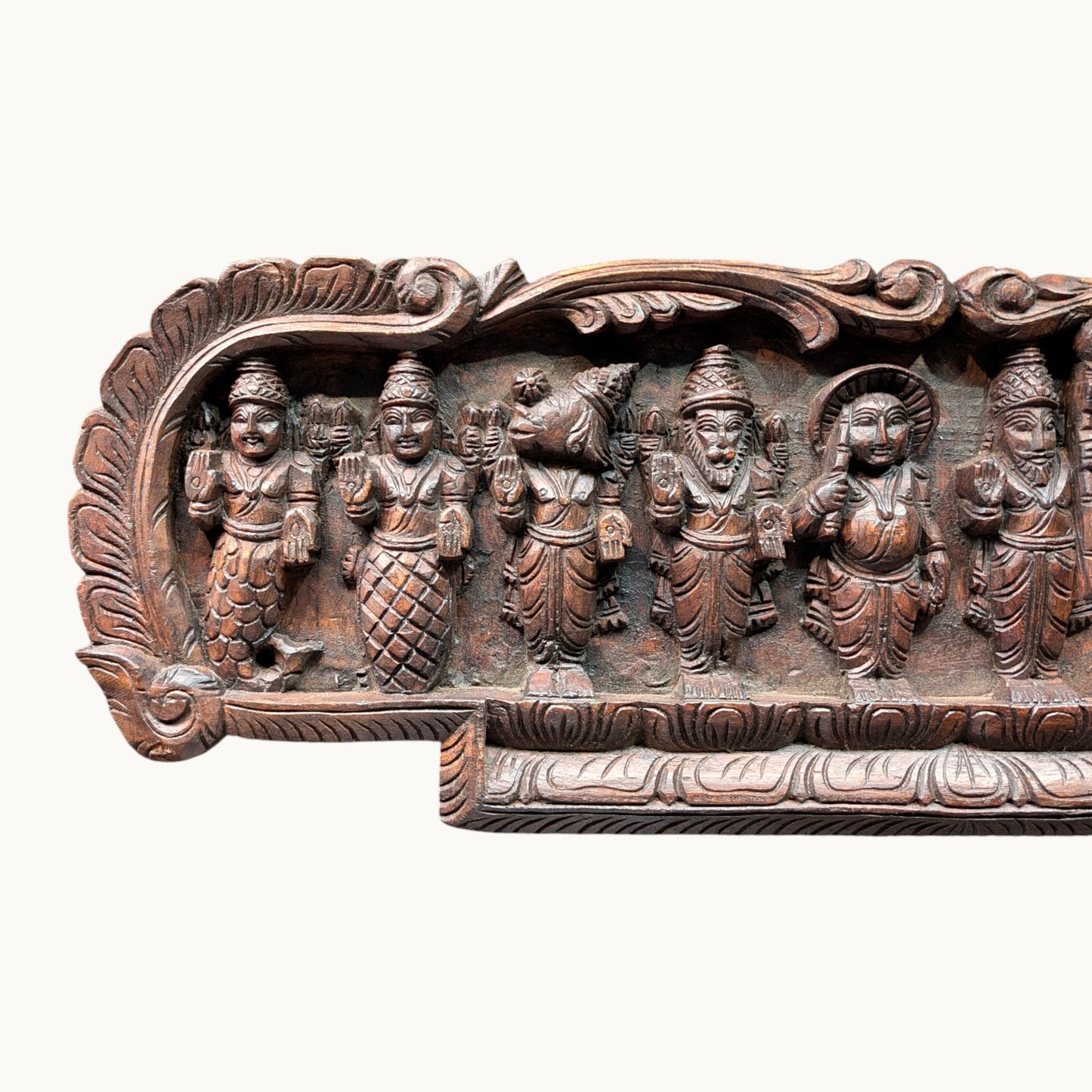 Thar Arts And Furniture - Dasavatharam Wooden Wall Hanging Panel