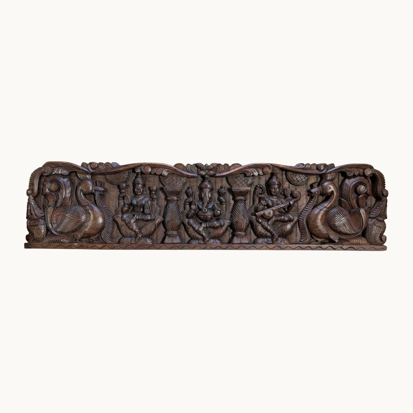Thar Arts And Furniture - Lakshmi, Ganesha and Saraswati with Bird Panel