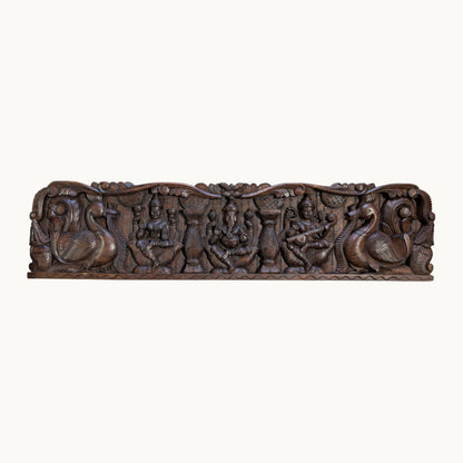 Thar Arts And Furniture - Lakshmi, Ganesha and Saraswati with Bird Panel