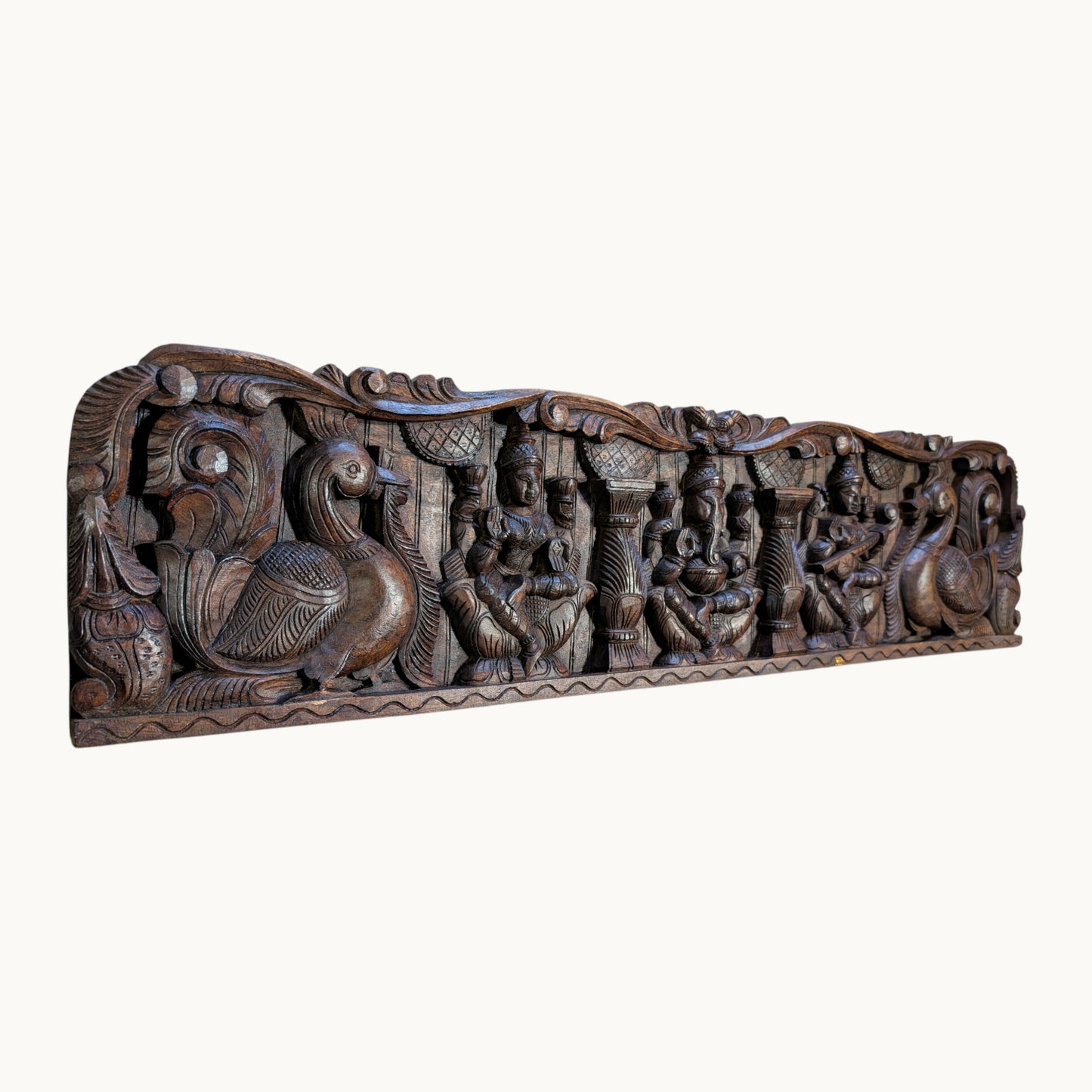 Thar Arts And Furniture - Lakshmi, Ganesha and Saraswati with Bird Panel