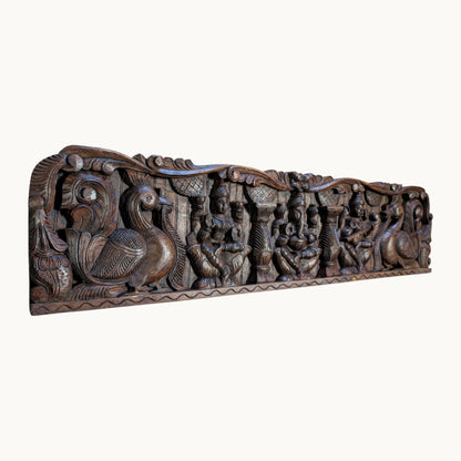 Thar Arts And Furniture - Lakshmi, Ganesha and Saraswati with Bird Panel
