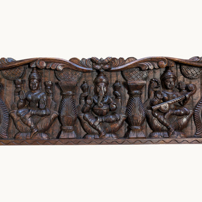 Thar Arts And Furniture - Lakshmi, Ganesha and Saraswati with Bird Panel