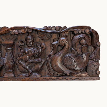 Thar Arts And Furniture - Lakshmi, Ganesha and Saraswati with Bird Panel