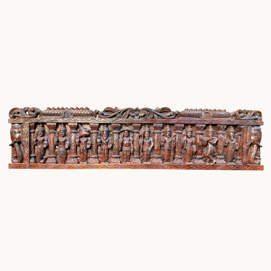 Thar Arts And Furniture - Dasavathara Wooden Wall Hanging Panel