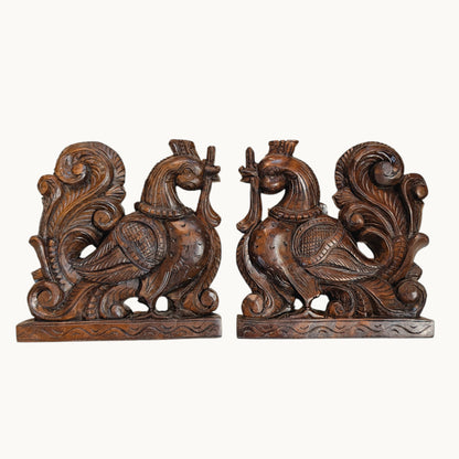 Thar Arts and Furniture - Wooden Pair of Hamsa Bird (Annapakshi)