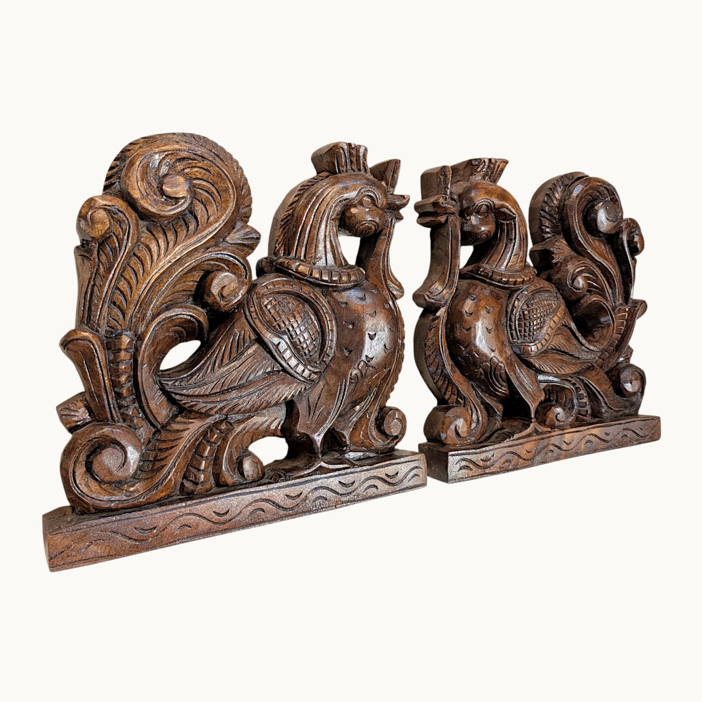 Thar Arts and Furniture - Wooden Pair of Hamsa Bird (Annapakshi)