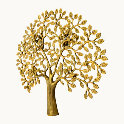 Thar Arts and Furniture - Brass Tree of Life Showpiece – Handcrafted Golden Tree Sculpture for Home & Office Décor