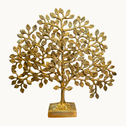Thar Arts and Furniture - Solid Brass Tree of Life Figurine – Artistic Metal Craft for Living Room & Office Décor