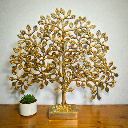 Solid Brass Tree of Life Figurine – Artistic Metal Decor | Thar Arts & Furniture