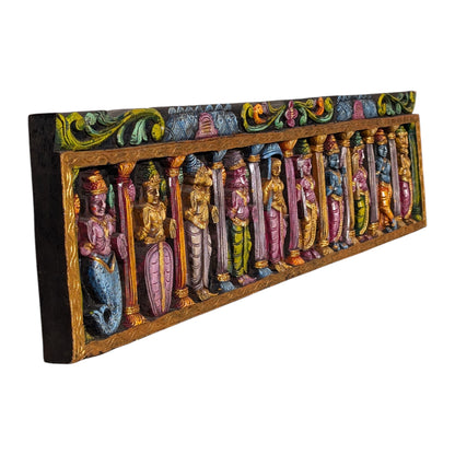 Dasavatharam Wooden Panel – Vagai Wood Wall Hanging | Thar Arts & Furniture