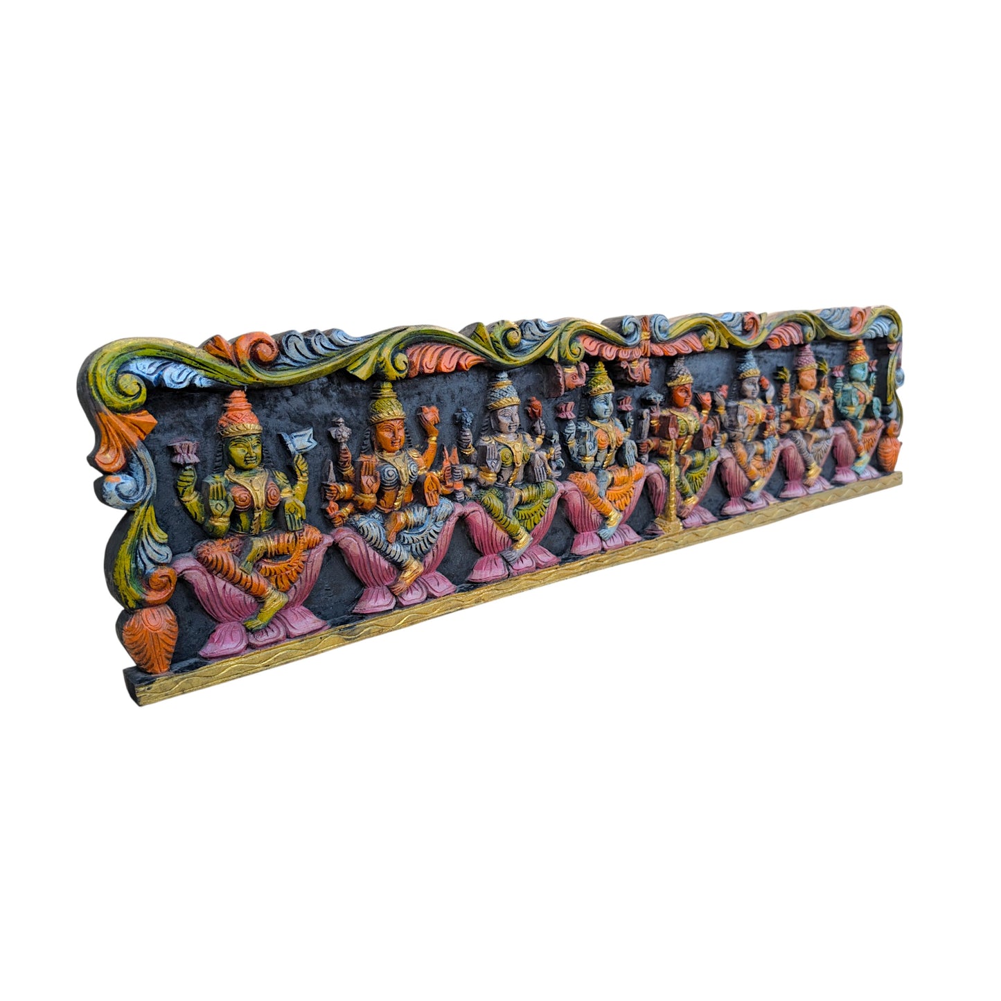 Painted Asthalakshmi Wooden Panel - Hand-Crafted Multicolour Wall Decor | Thar Arts & Furniture