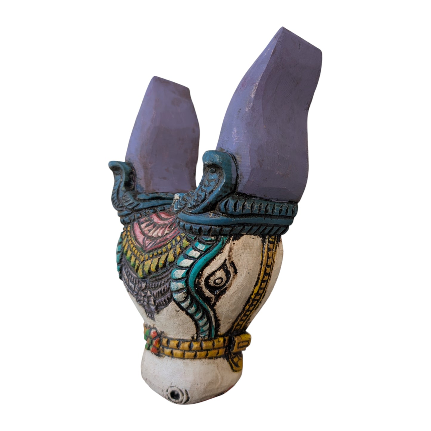 Neel Nandi Mukha Mask – Handcrafted Tribal Guardian Wall Art | Thar Arts & Furniture