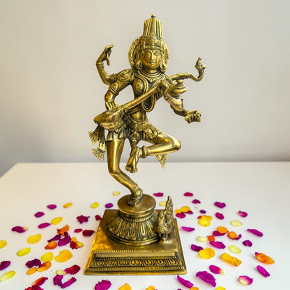 Brass Dancing Saraswati Idol – Spiritual Brass Statue for Home & Pooja