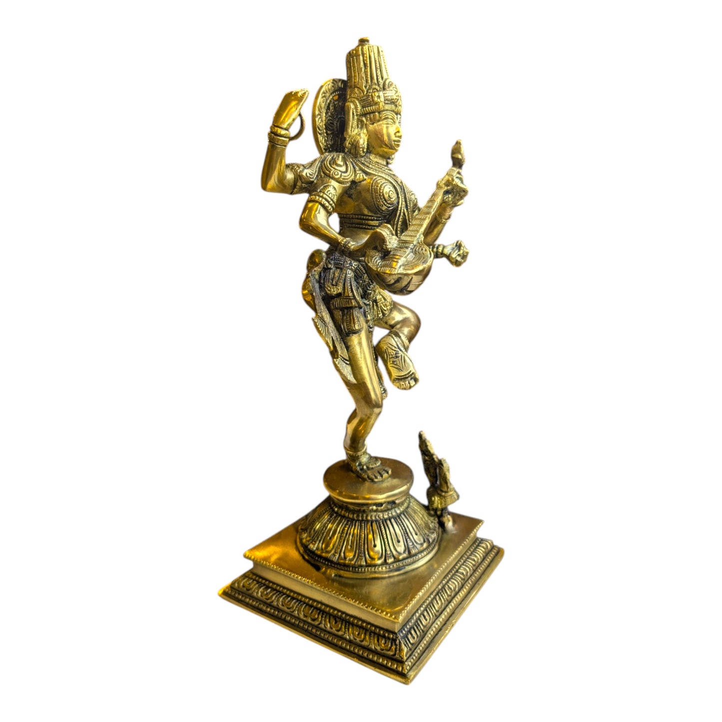 Brass Dancing Saraswati Idol – Spiritual Brass Statue for Home & Pooja