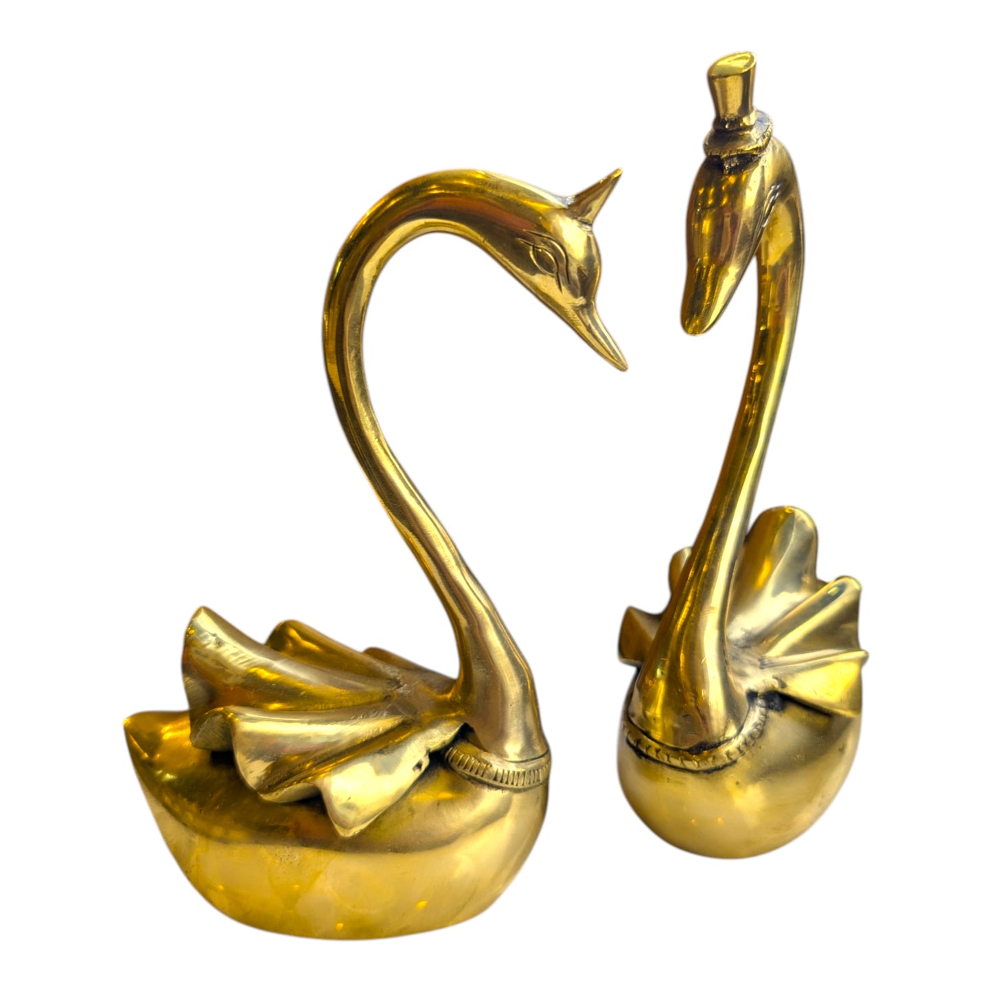 Brass Swan Pair – Decorative Brass Showpiece for Home Decor
