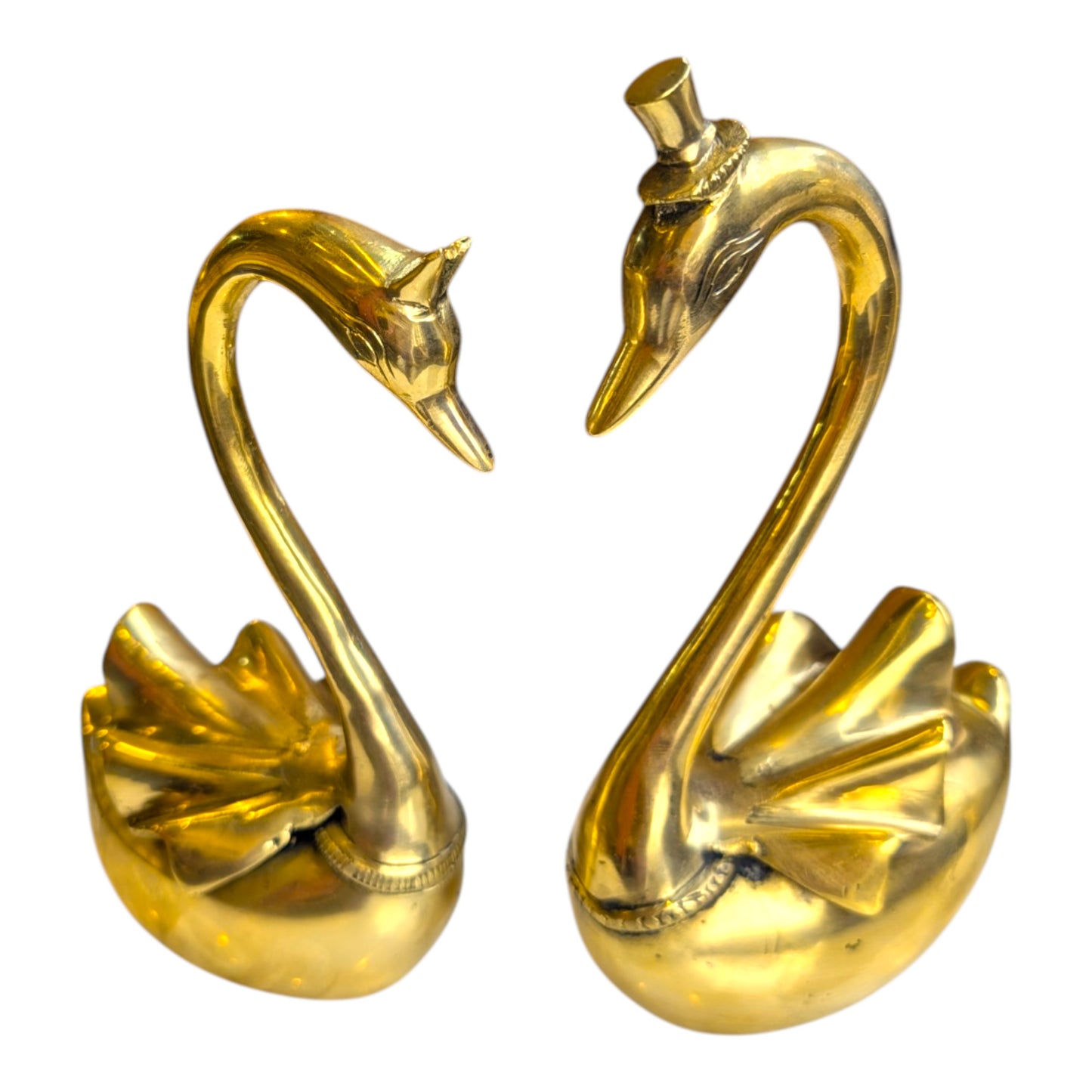 Brass Swan Pair – Decorative Brass Showpiece for Home Decor