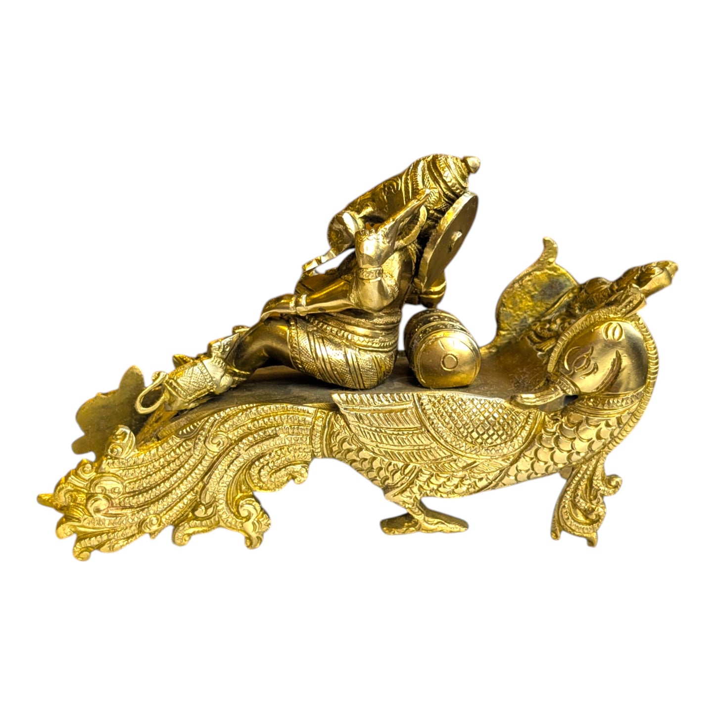 Brass Reclining Ganesha Statue – Artistic Ganesh Idol for Home Decor