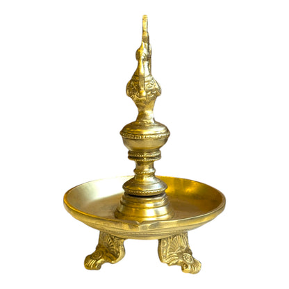 Brass Anna Bird Deepam – Peacock Oil Lamp for Pooja & Home