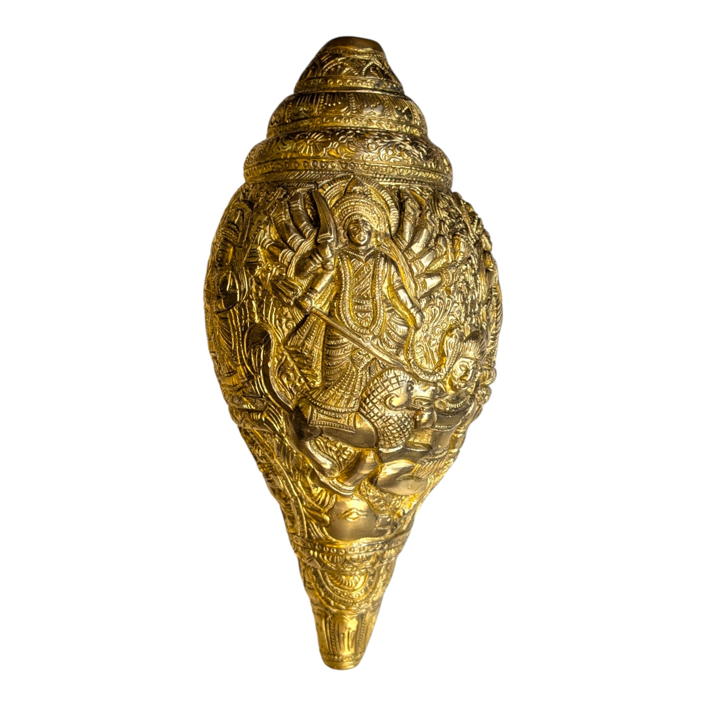 Brass Durga Shankh – Spiritual Conch Decor for Pooja & Home