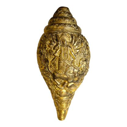 Brass Durga Shankh – Spiritual Conch Decor for Pooja & Home
