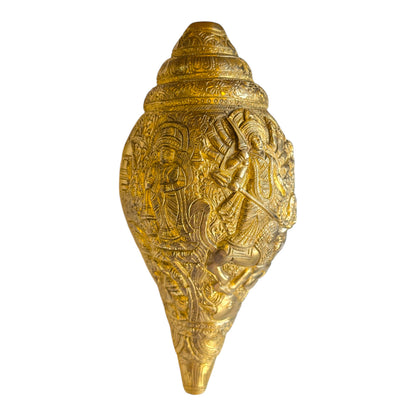 Brass Durga Shankh – Spiritual Conch Decor for Pooja & Home