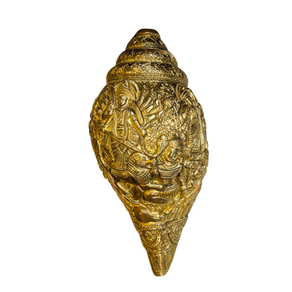 Brass Durga Shankh – Spiritual Conch Decor for Pooja & Home