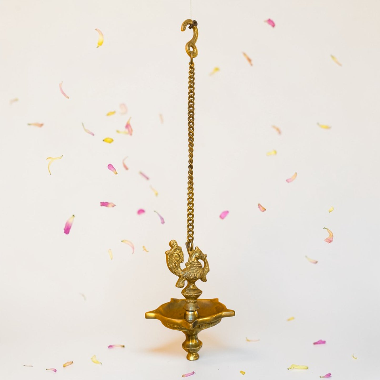 Brass Anna Bird Hanging Deepam – Peacock Hanging Oil Lamp for Pooja | Thar Arts & Furniture