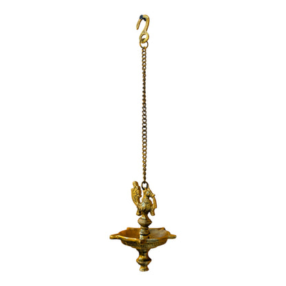 Brass Anna Bird Hanging Deepam – Peacock Hanging Oil Lamp for Pooja | Thar Arts & Furniture