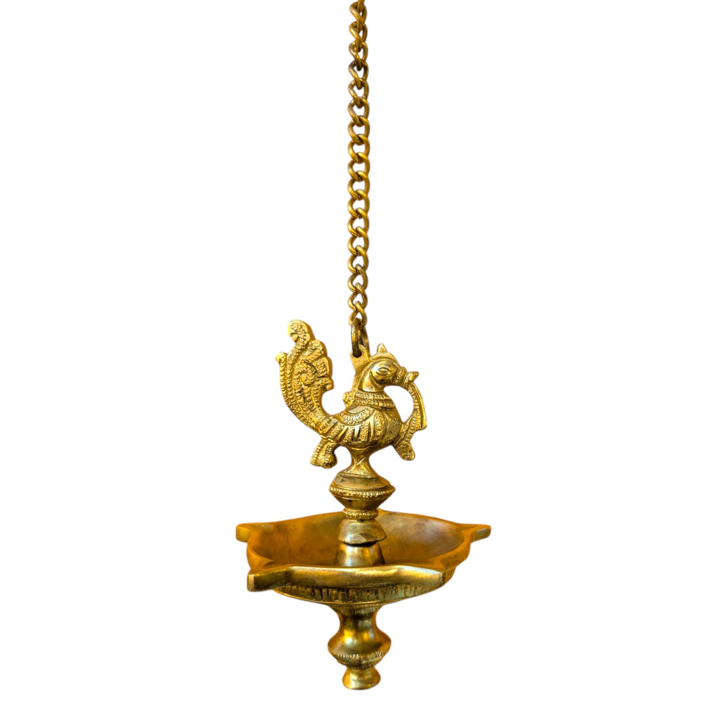 Brass Anna Bird Hanging Deepam – Peacock Hanging Oil Lamp for Pooja | Thar Arts & Furniture