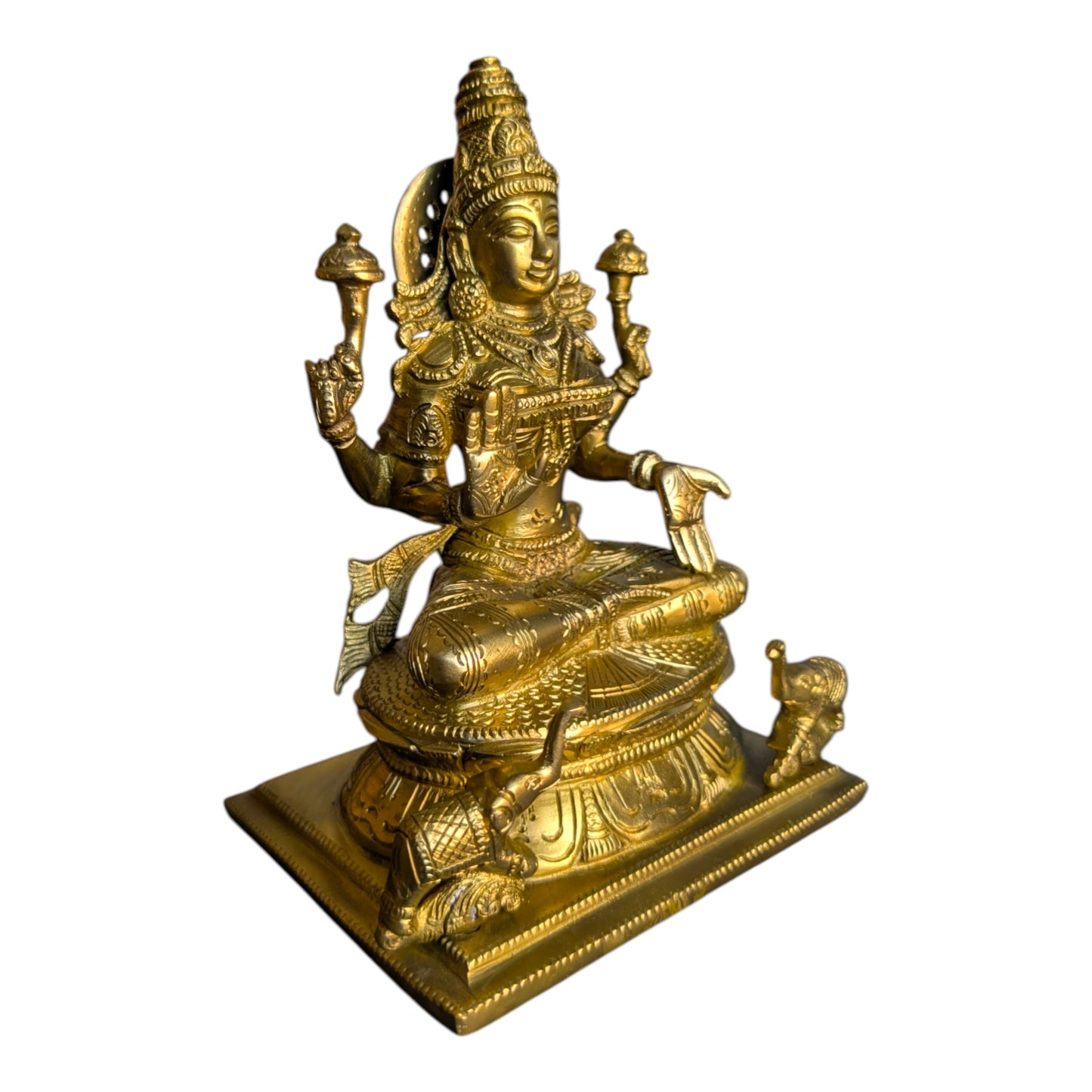 Handcrafted Brass Lakshmi Statue | Premium Solid Brass Idol for Home Temple & Décor