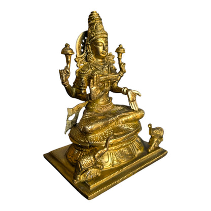 Handcrafted Brass Lakshmi Statue | Premium Solid Brass Idol for Home Temple & Décor