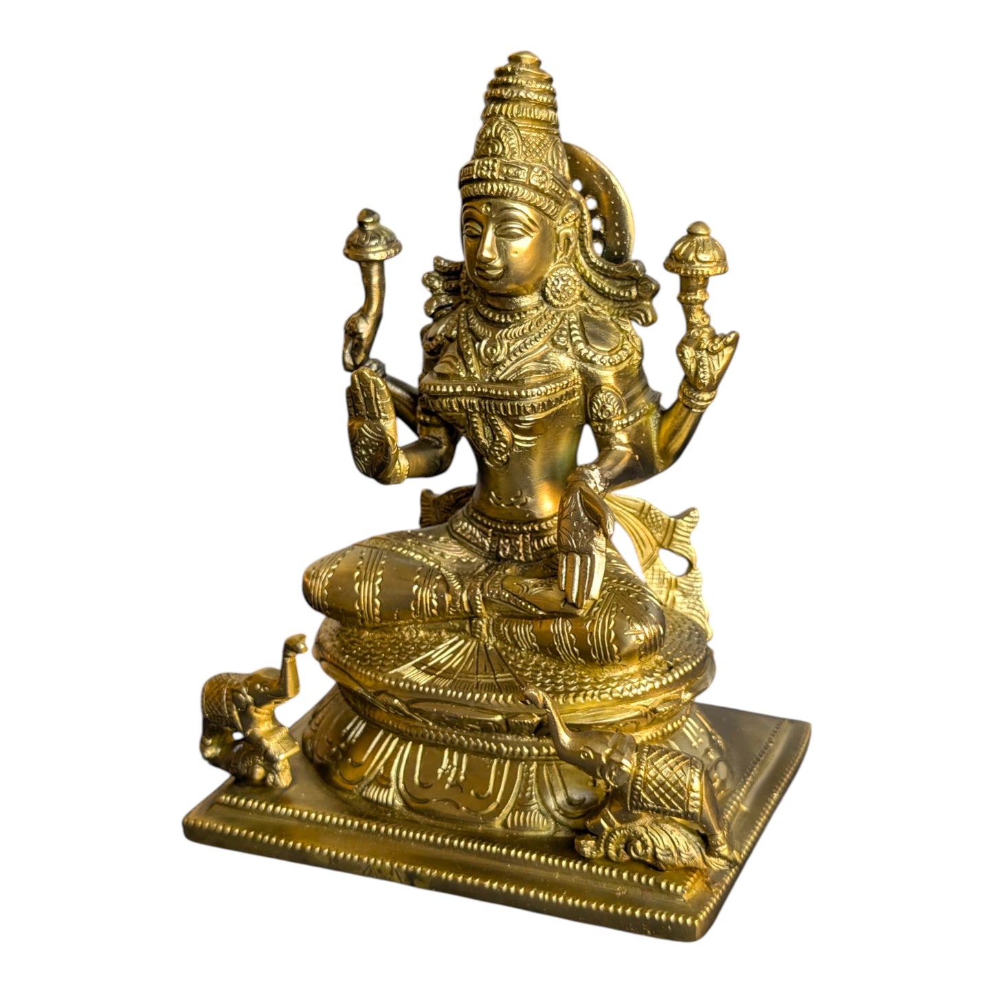 Handcrafted Brass Lakshmi Statue | Premium Solid Brass Idol for Home Temple & Décor