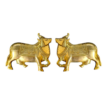 Brass Cow Pair Wall Decor (Kamdhenu) – Decorative Brass Wall Hanging