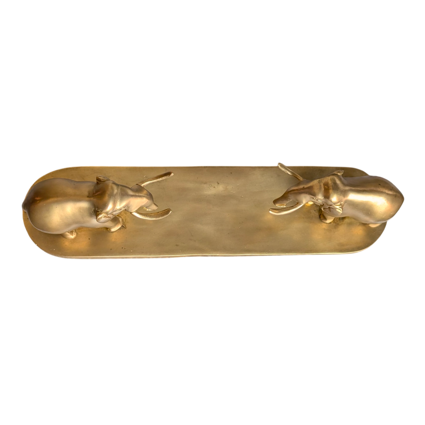 Brass Elephant Pair on Base – Decorative Brass Showpiece for Home