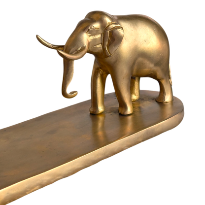 Brass Elephant Pair on Base – Decorative Brass Showpiece for Home
