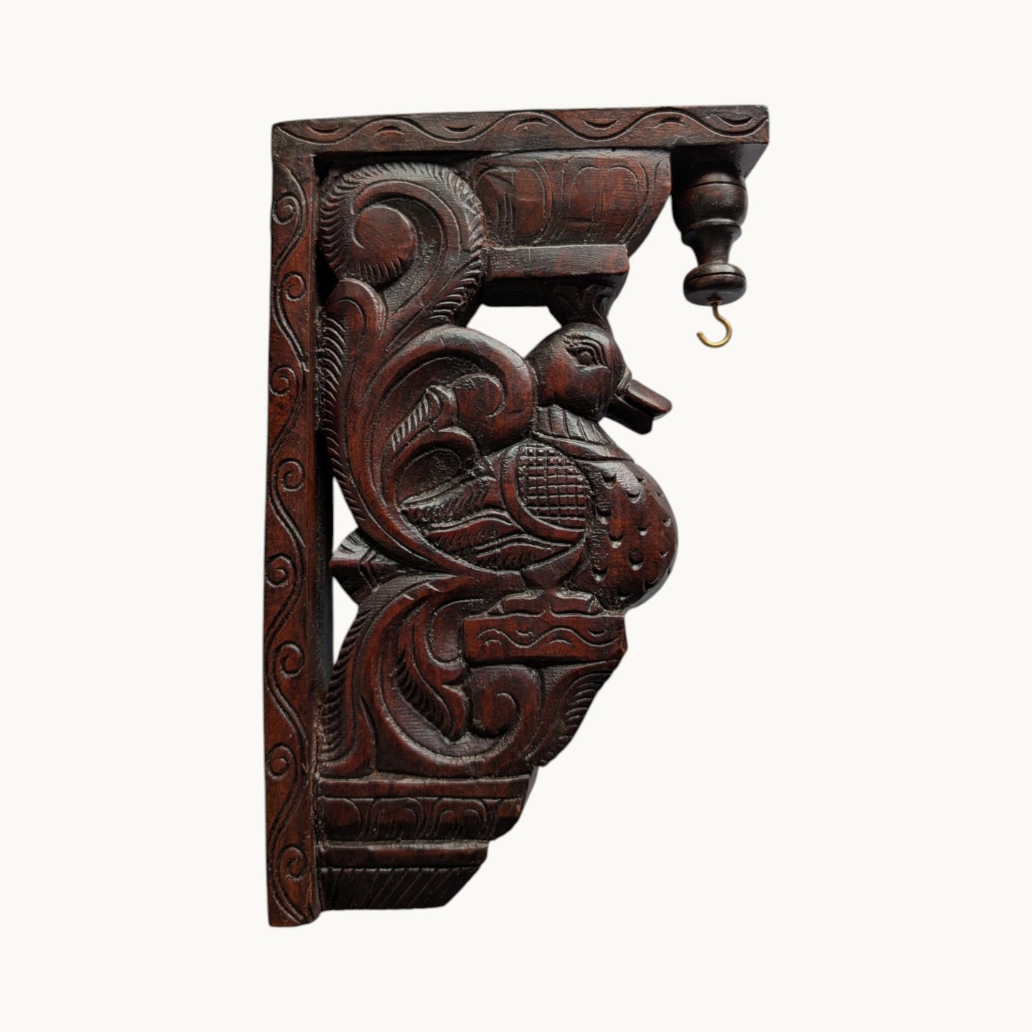 12 Inch Wooden Swan Wall Bracket – Hand-Carved Decorative Wall Support