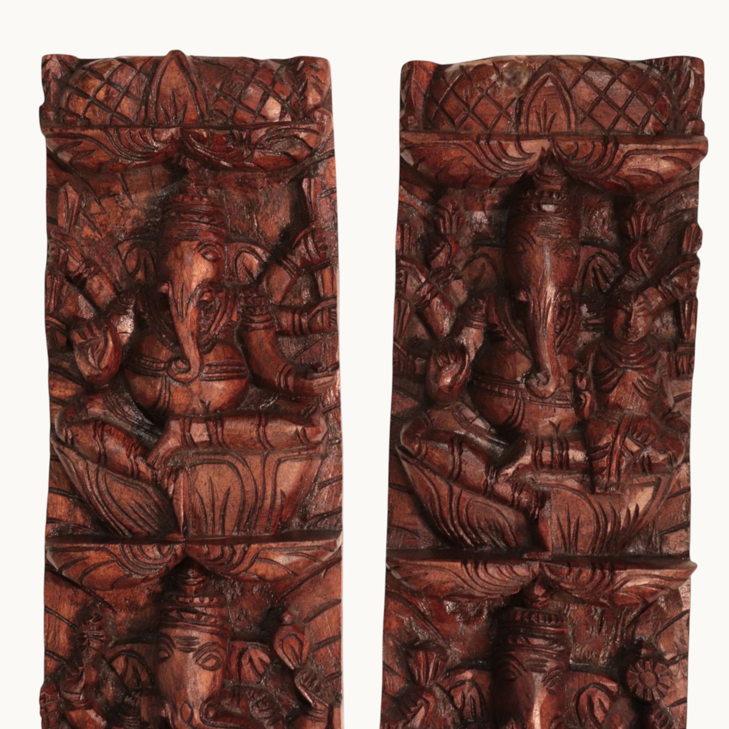 Thar Arts And Furniture - Vertical Ashta Ganesha Wall Panel Pair