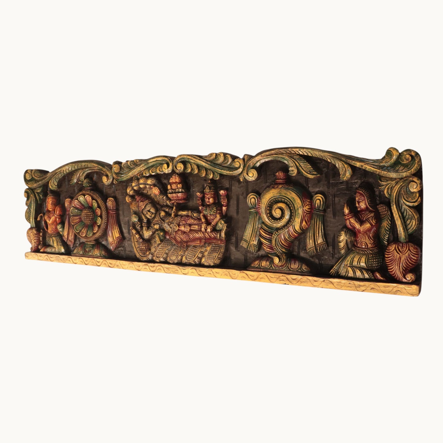 Thar Arts And Furniture - Wooden Vishnu Lakshmi Wall Panel