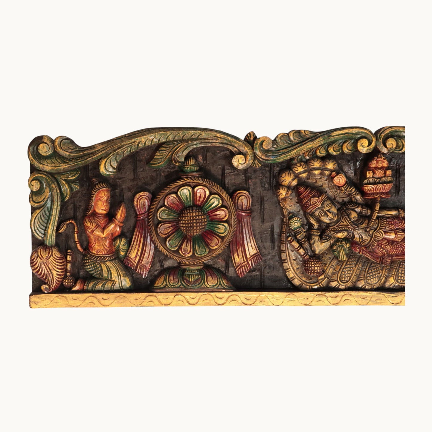 Thar Arts And Furniture - Wooden Vishnu Lakshmi Wall Panel