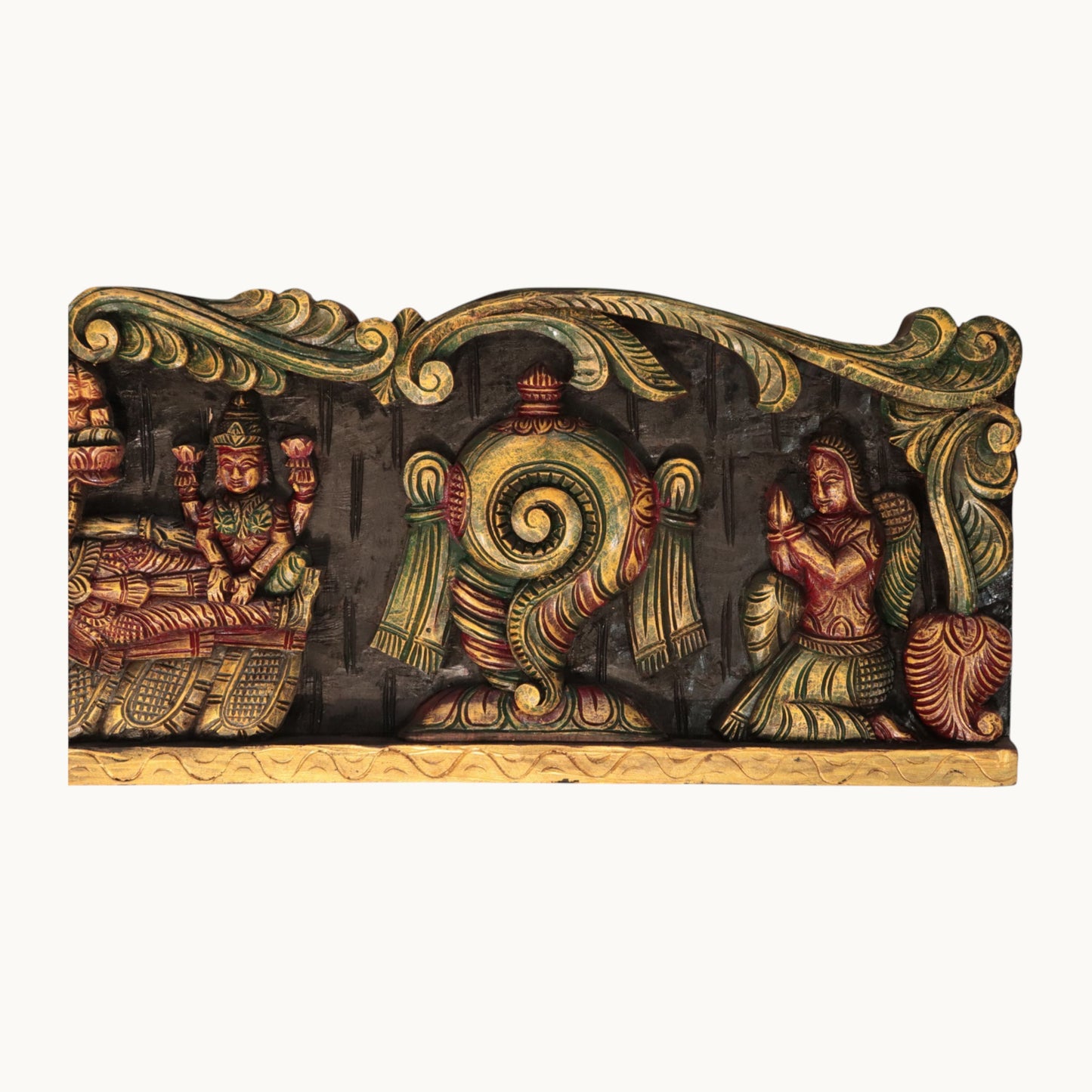 Thar Arts And Furniture - Wooden Vishnu Lakshmi Wall Panel