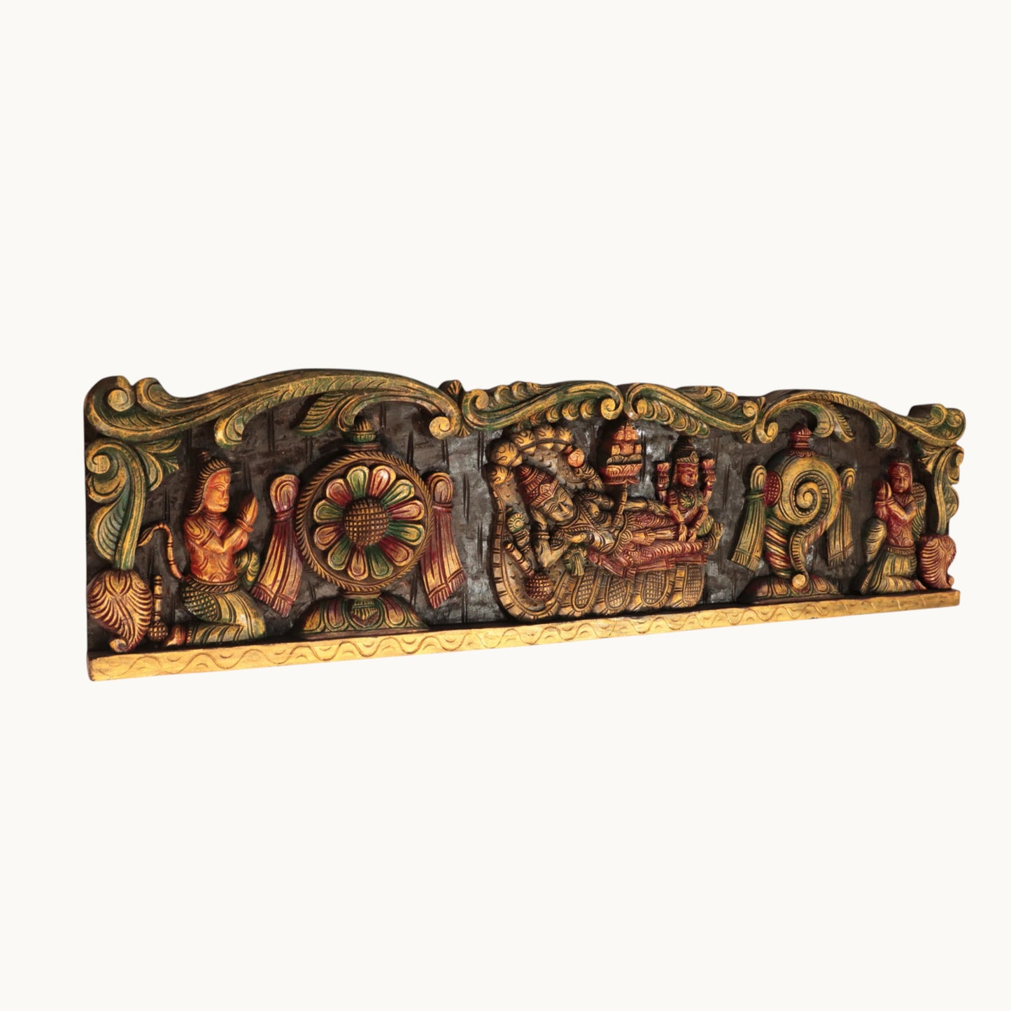 Thar Arts And Furniture - Wooden Vishnu Lakshmi Wall Panel