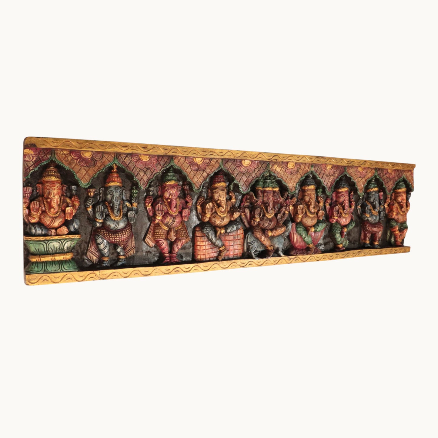 Thar Arts And Furniture - Wooden Ashta Ganapati Panel