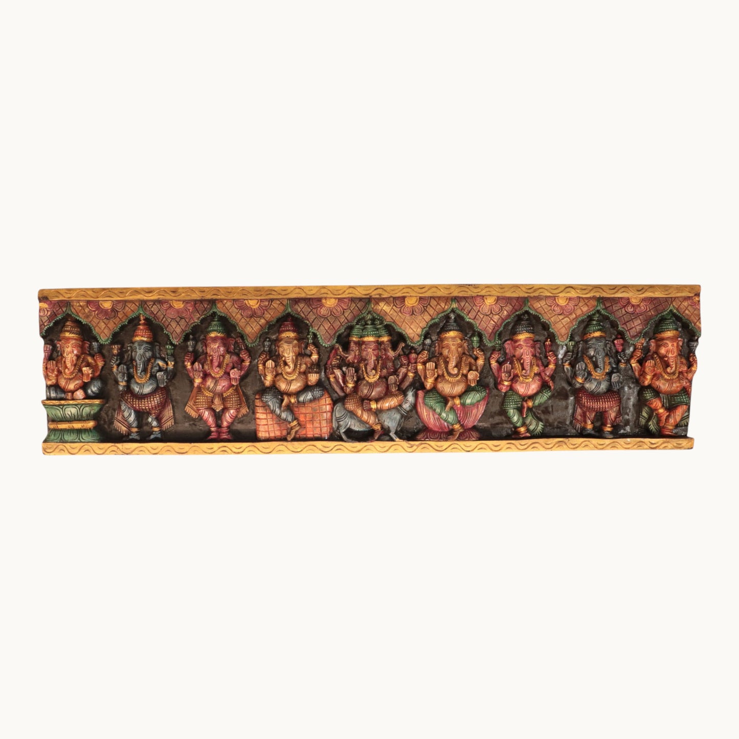 Thar Arts And Furniture - Wooden Ashta Ganapati Panel