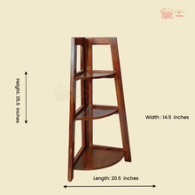 Wooden Folding Corner Bookshelf