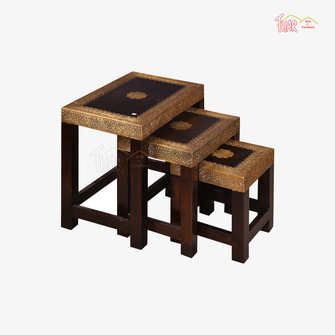 Mango Wood Nest Of Tables in Brown Color